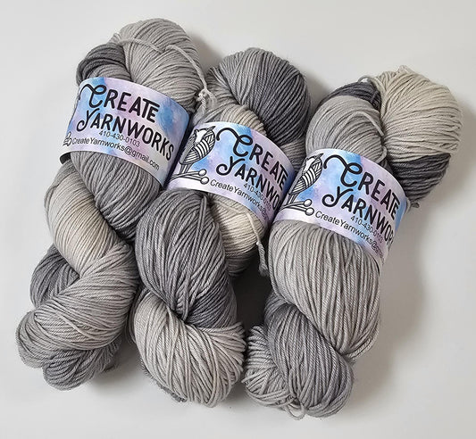 Stormy Skies in Superwash Merino/Nylon (85/15) Blend Fingering Weight Yarn