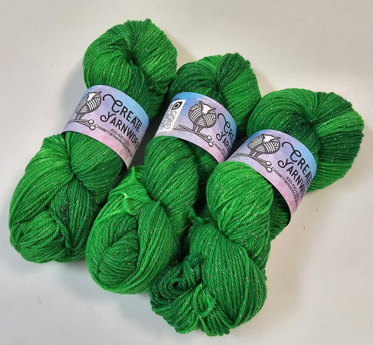 Irish in Silver Sparkle Superwash Merino Blend  Fingering Weight Yarn