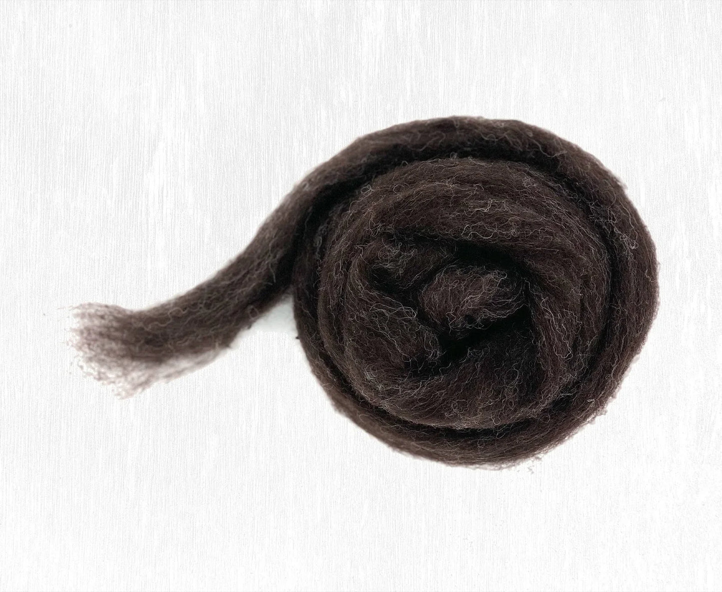 Dark Brown in Corriedale Fiber for Needle Felting, Wet Felting, or Spinning