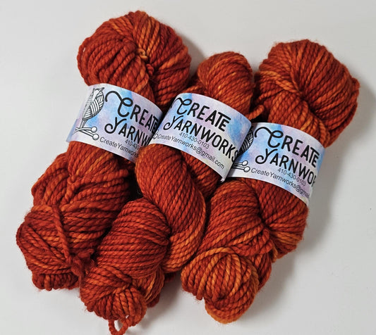 Pumpkin in 100% Superwash Merino Bulky Yarn