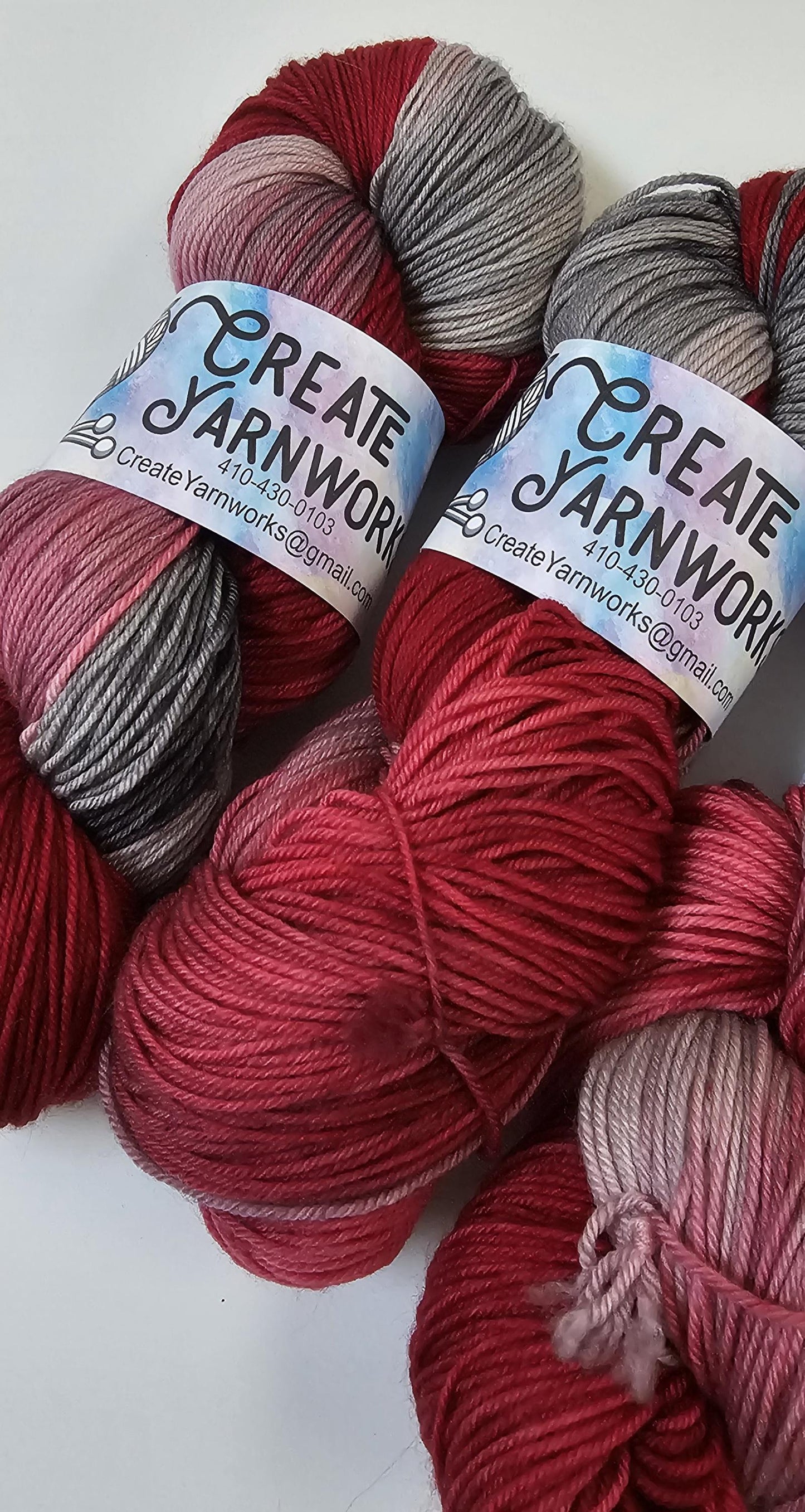 Crimson Slate in Superwash Merino/Nylon (85/15) Blend Fingering Weight Yarn