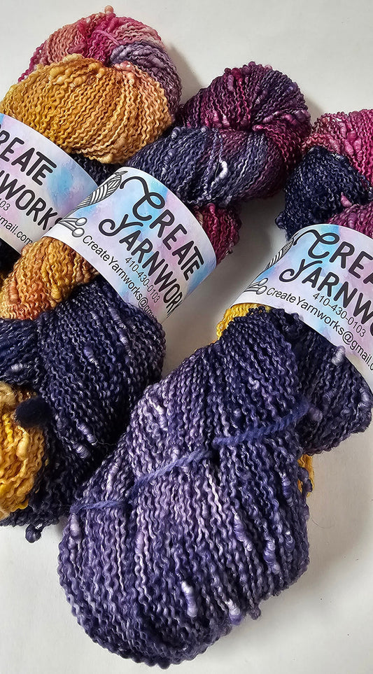 Mountain Sunset in Slub Superwash Merino/Nylon (90/10) Blend Fingering Weight Yarn