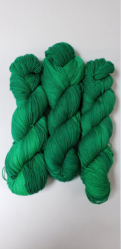 Irish in Gold Sparkle Superwash Merino Blend Fingering Weight Yarn