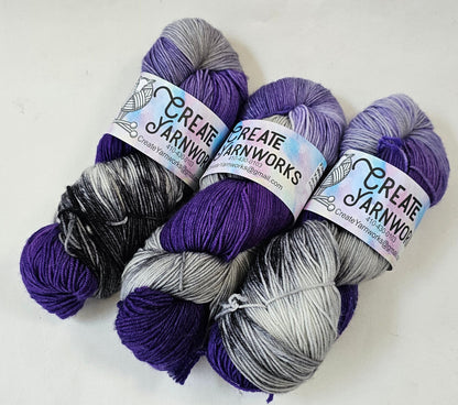 Purple Rain in Superwash Merino/Nylon (85/15) Blend Fingering Weight Yarn