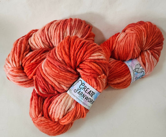 Broken Peach in 100% Superwash Merino Super Bulky Yarn
