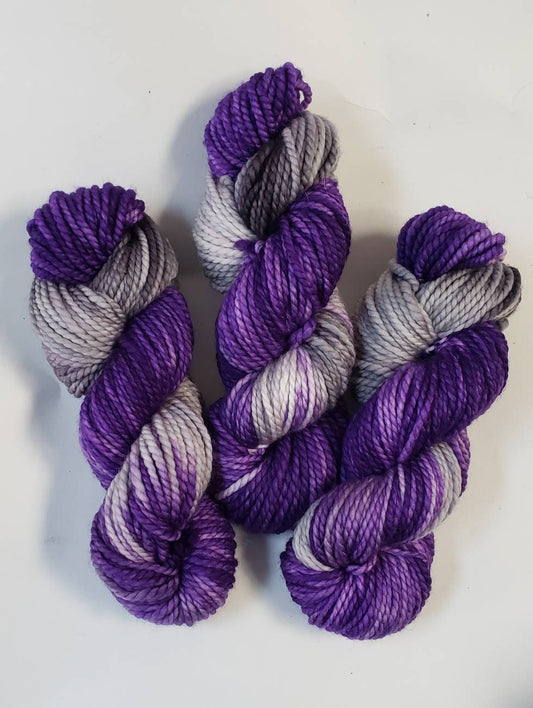 Purple Rain in 100% Superwash Merino Bulky Yarn