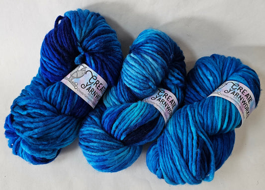 Blue Skies in 100% Superwash Merino Super Bulky Yarn