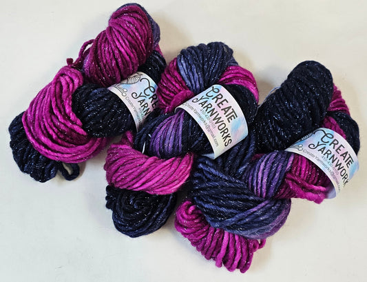 Aurora in Silver Sparkle Superwash Merino Blend  Super Bulky Weight Yarn