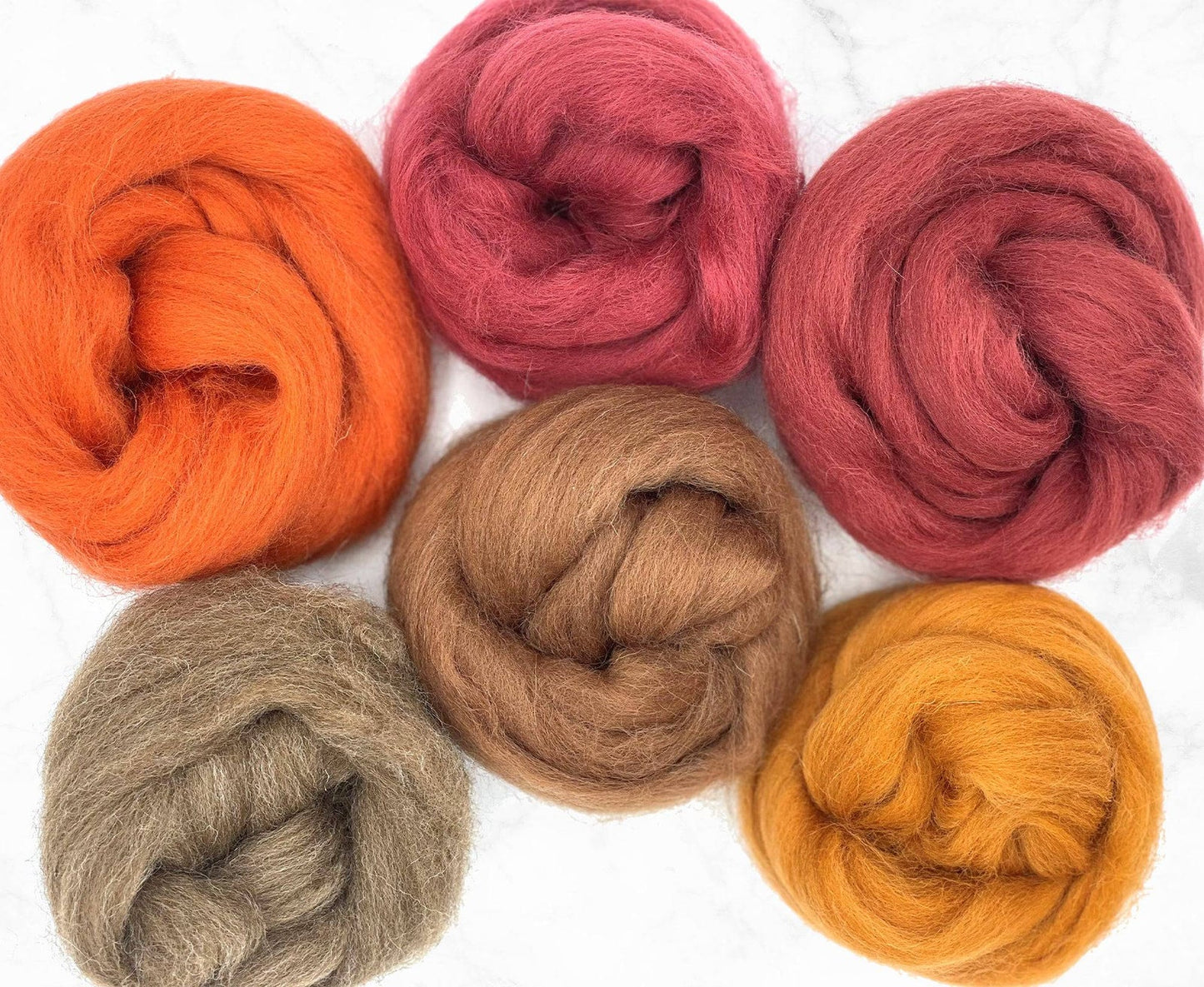Fall Leaves in Shetland Wool Fiber for Needle Felting, Wet Felting, or Spinning