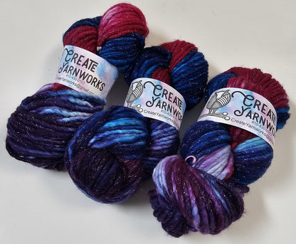 It's Electric! in Silver Sparkle Superwash Merino Blend  Super Bulky Weight Yarn
