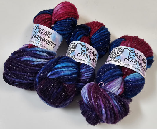 It's Electric! in Silver Sparkle Superwash Merino Blend  Super Bulky Weight Yarn