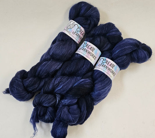 Navy in Merino/Milk Fiber 67/33 blend Top 4oz braid