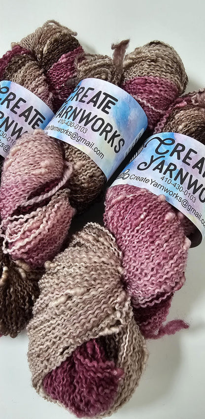 Burgundy Bark in Slub Superwash Merino/Nylon (90/10) Blend Fingering Weight Yarn