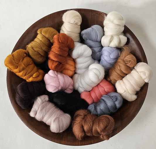 Naturals in 23 micron Merino Fiber for Needle Felting, Wet Felting, or Spinning