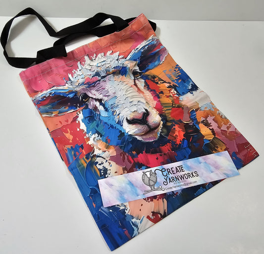 Abstract Sheep Large Project Bag - Tote with Handles