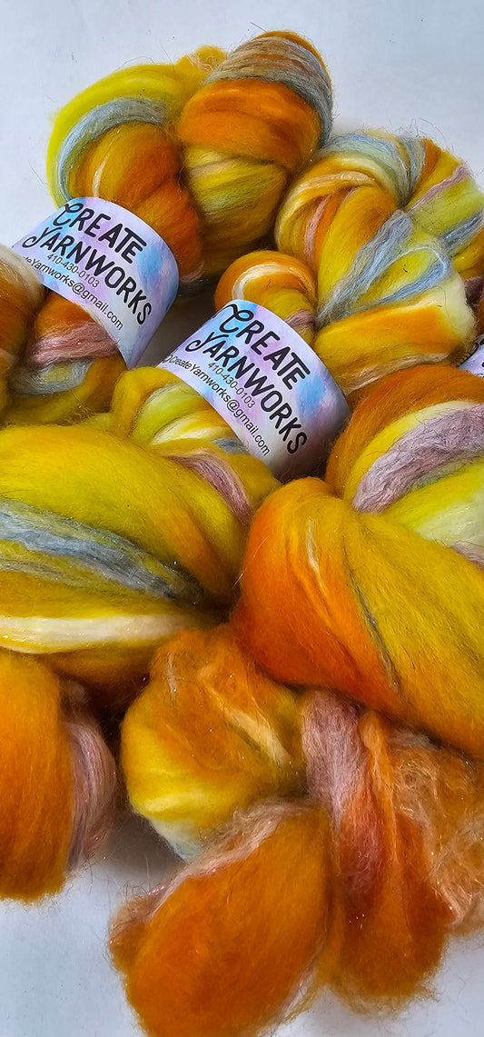 Goldilocks in Superwash Merino & Stellina Blend 4oz braid