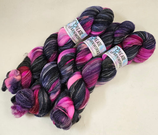 Aurora in Superwash Merino & Stellina Blend 4oz braid