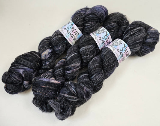 Navy in Superwash Merino & Stellina Blend 4oz braid