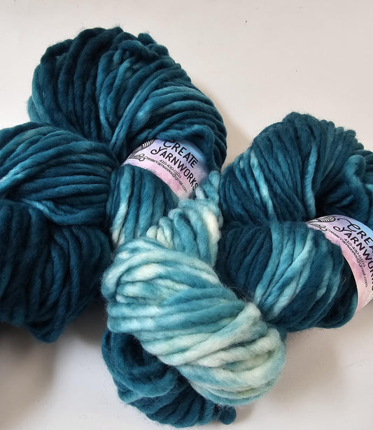 Tempting Teal in 100% Superwash Merino Super Bulky Yarn
