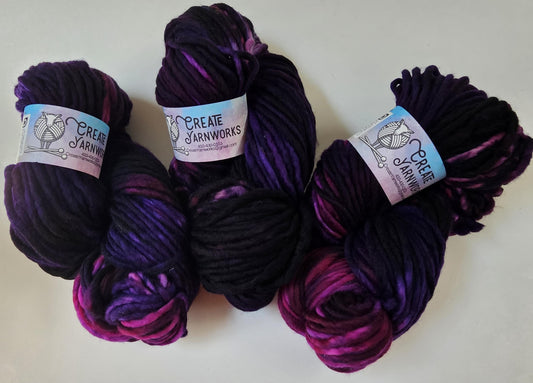 Purples in 100% Superwash Merino Super Bulky Yarn