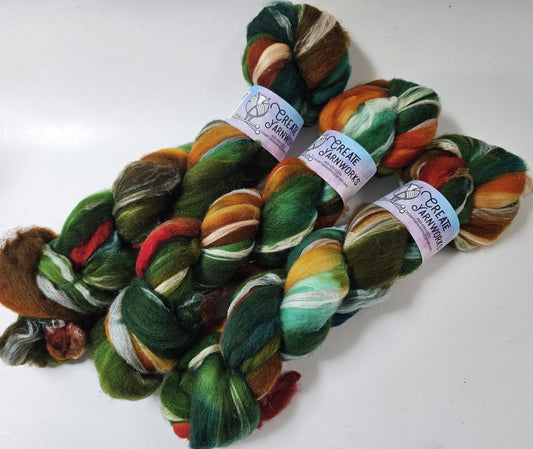 Tortoise Shell in Superwash Merino & Stellina Blend 4oz braid