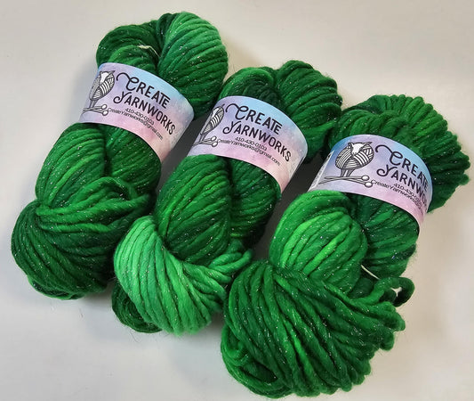 Irish in Silver Sparkle Superwash Merino Blend  Super Bulky Weight Yarn