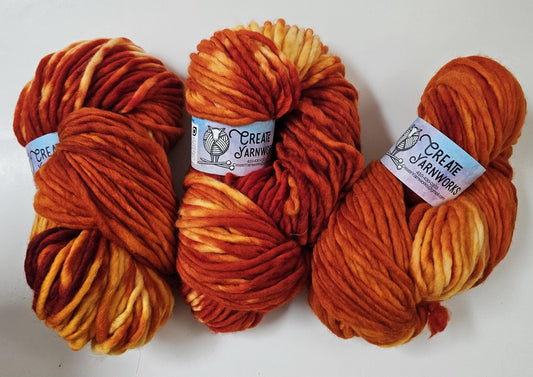 Pumpkin in 100% Superwash Merino Super Bulky Yarn
