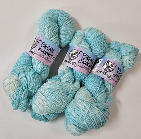 Breakfast at Tiffany's in Silver Sparkle Superwash Merino Blend  Fingering Weight Yarn