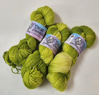 Grinch in Silver Sparkle Superwash Merino Blend  Fingering Weight Yarn