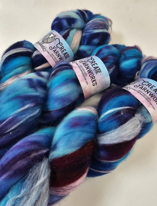 It's Electric in Superwash Merino & Stellina Blend 4oz braid