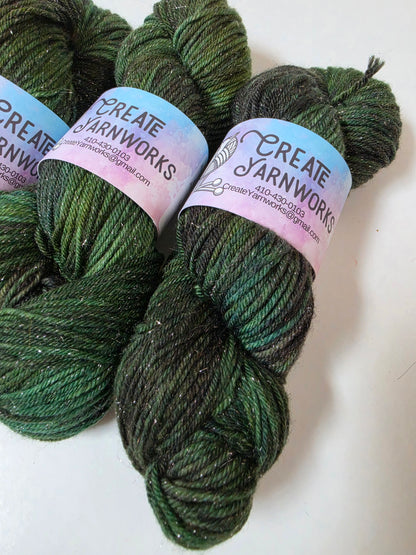 Mossy in Silver Shimmer DK Weight Yarn