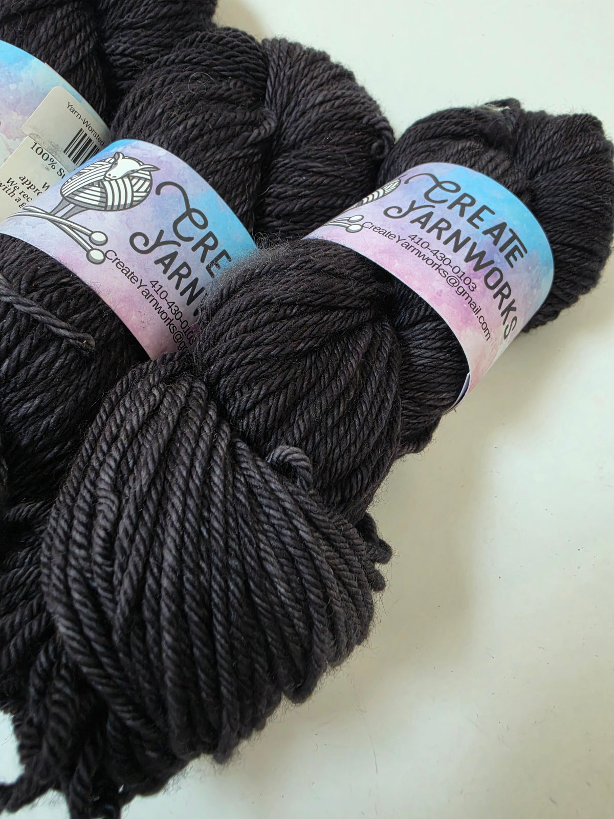 Almost Black in Superwash Merino Worsted Weight Yarn