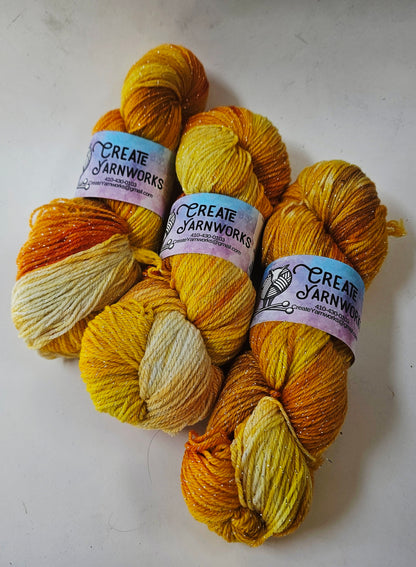 Goldilocks in Silver Sparkle Superwash Merino Blend  Fingering Weight Yarn