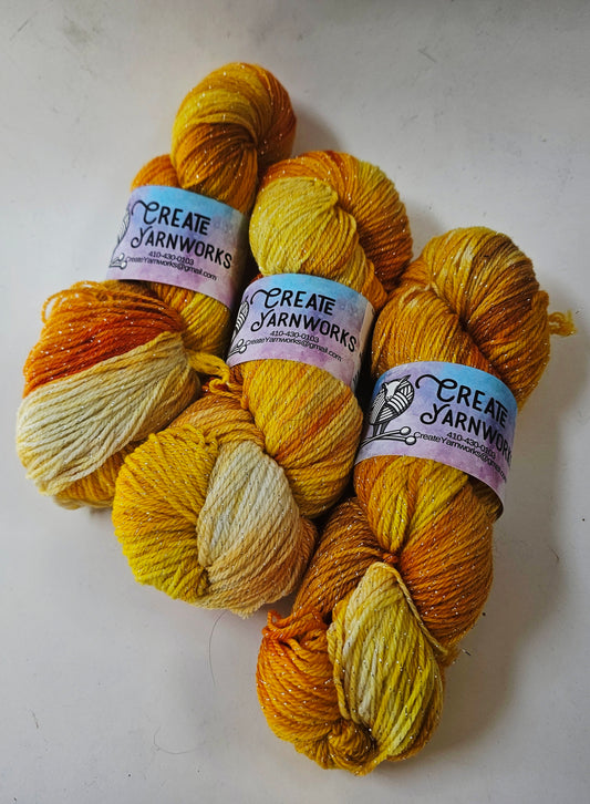 Goldilocks in Silver Sparkle Superwash Merino Blend  Fingering Weight Yarn