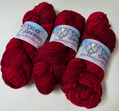 Ragin' Red in Superwash Merino Blend DK Weight Yarn