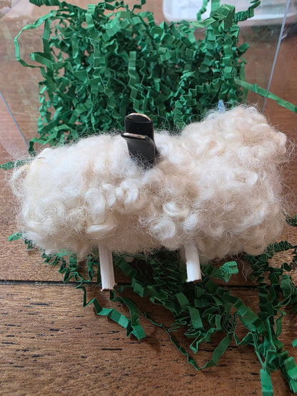Handmade Felted Sheep Car Freshener with Lavender Essential Oil