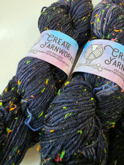 Navy in DK Merino Neon Tweed Yarn