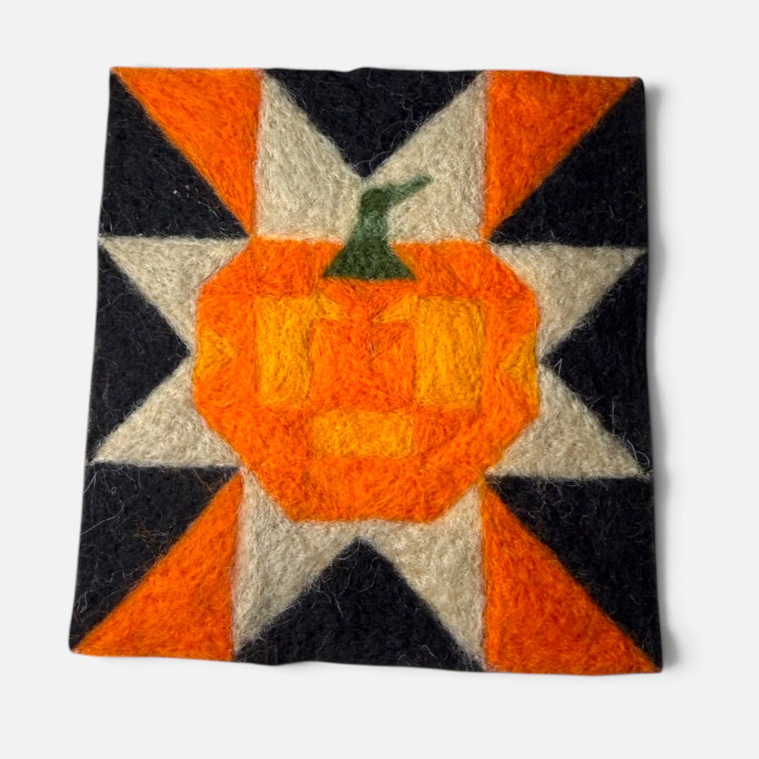 Pumpkin Barn Quilt Patch Needle Felting Kit