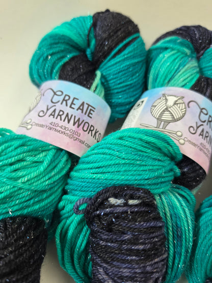 Mermaid's Tide in Silver Sparkle DK Weight Yarn