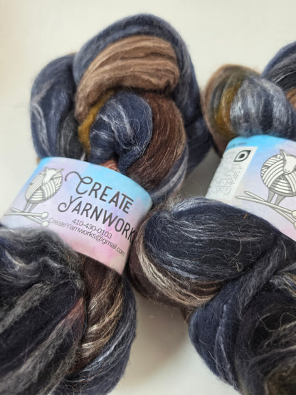 I Wanna Be a Cowboy in Cormo/ Rose Fiber/ Baby Alpaca custom blend Top 4oz braid