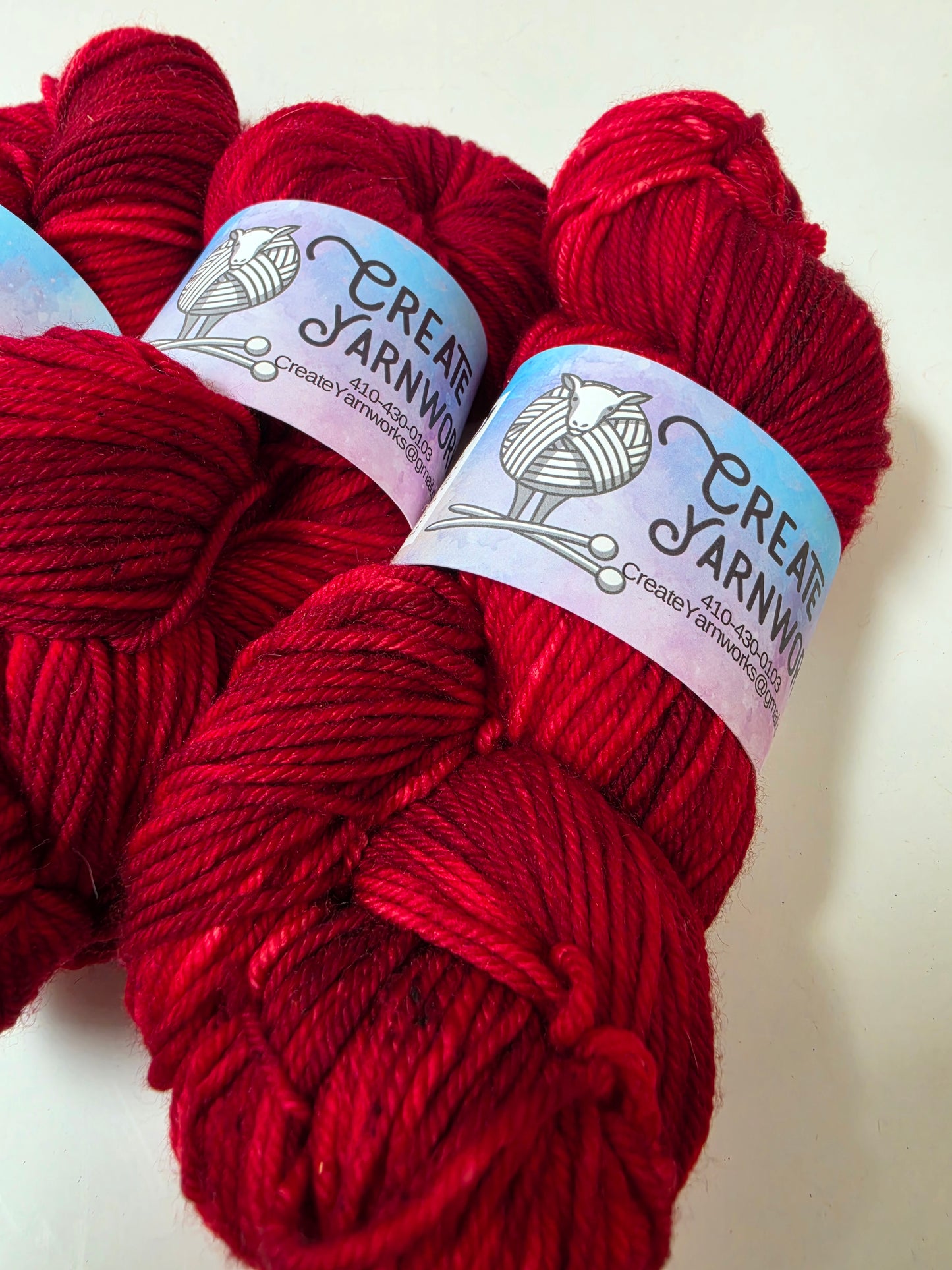 Ragin' Red in Superwash Merino Blend DK Weight Yarn