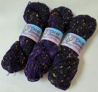 Purples in DK Merino Neon Tweed Yarn