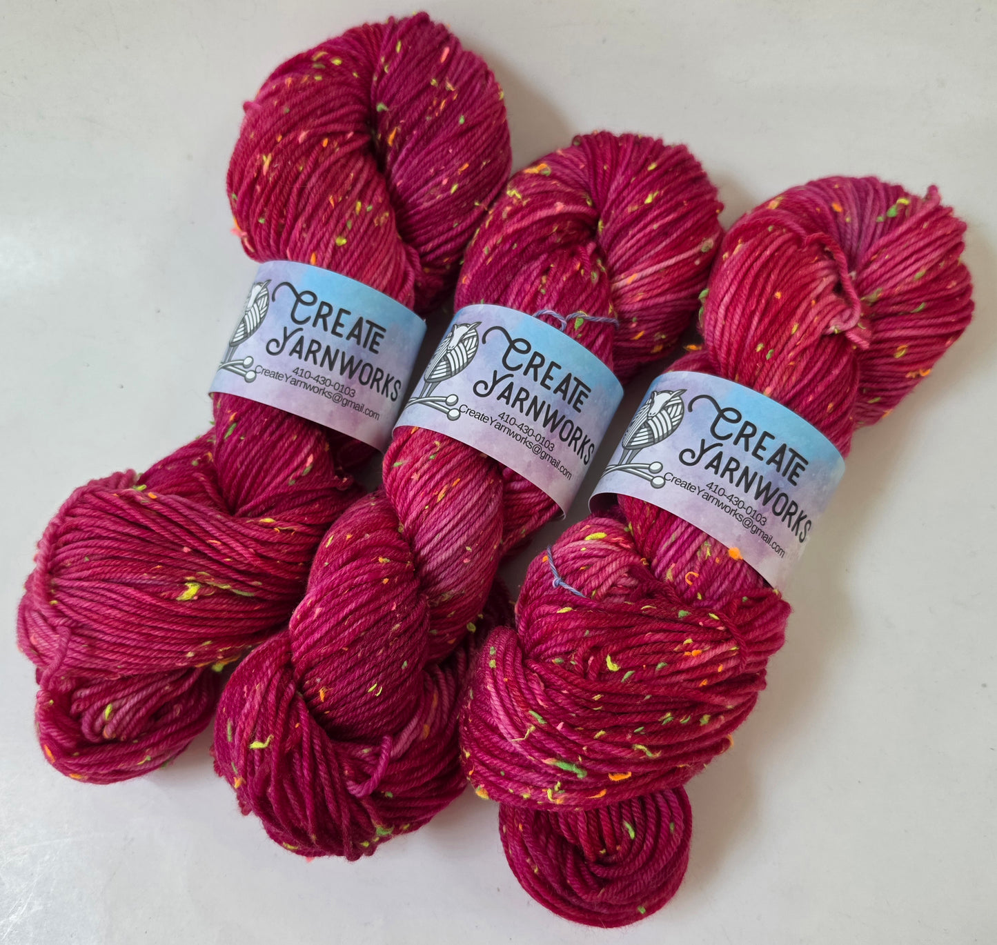 Pretty in Pink in DK Merino Neon Tweed Yarn