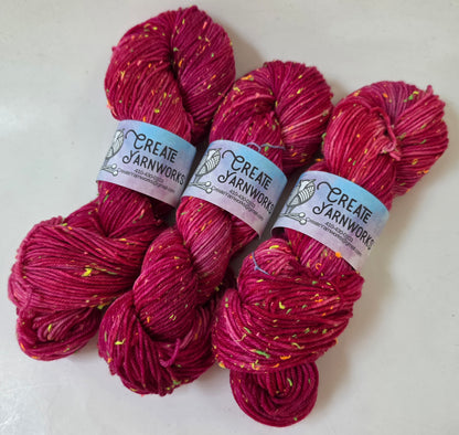 Pretty in Pink in DK Merino Neon Tweed Yarn