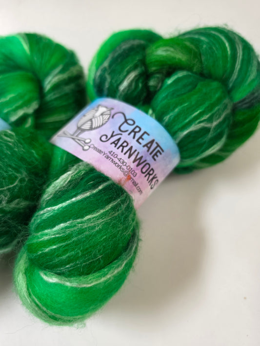 Irish in Cormo/ Rose Fiber/ Baby Alpaca custom blend Top 4oz braid