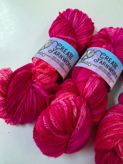 Pretty in Pink in Superwash Merino Worsted Weight Yarn