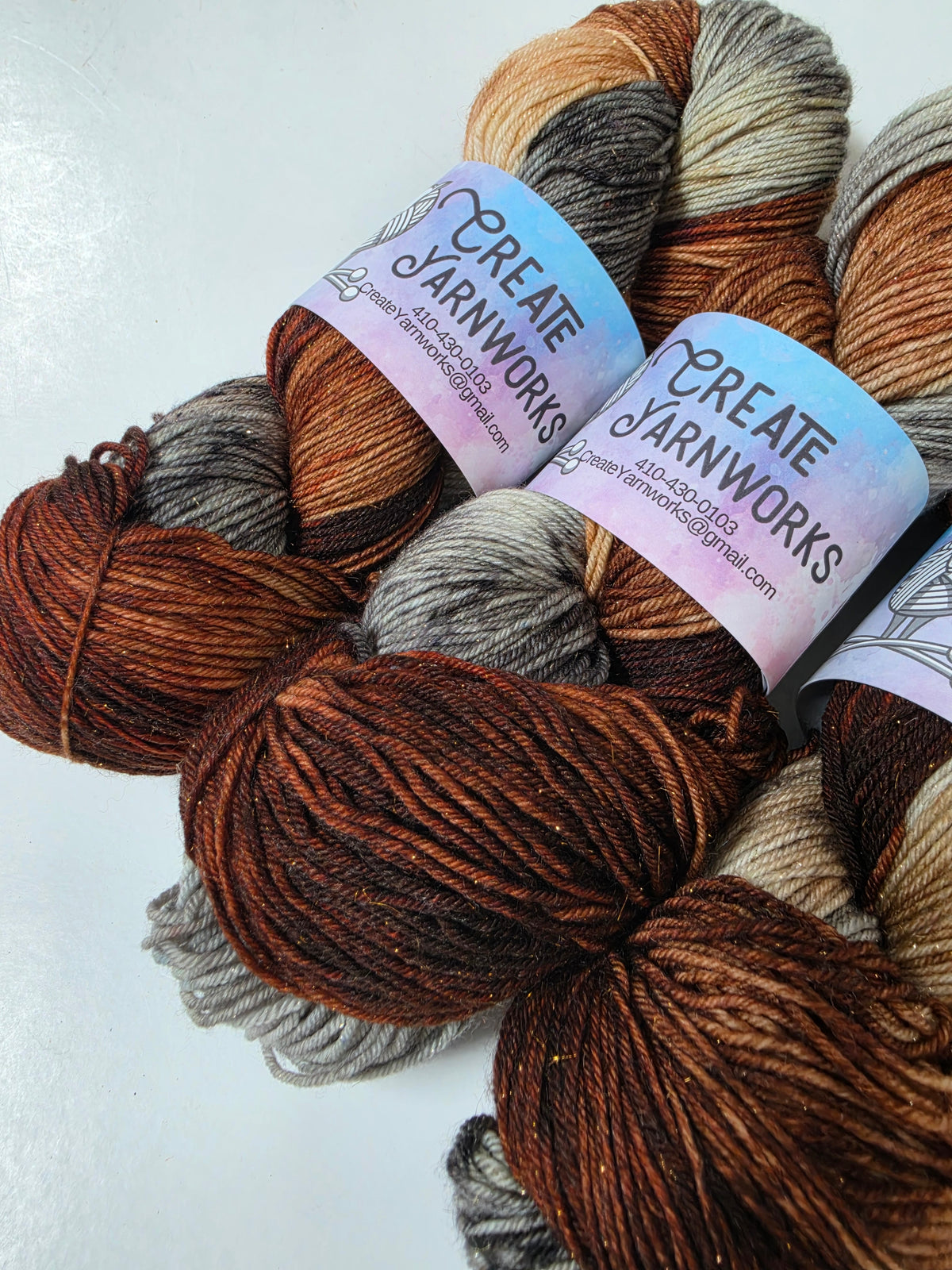 Fox in the Shadows in Gold Sparkle Superwash Merino Blend Fingering Weight Yarn