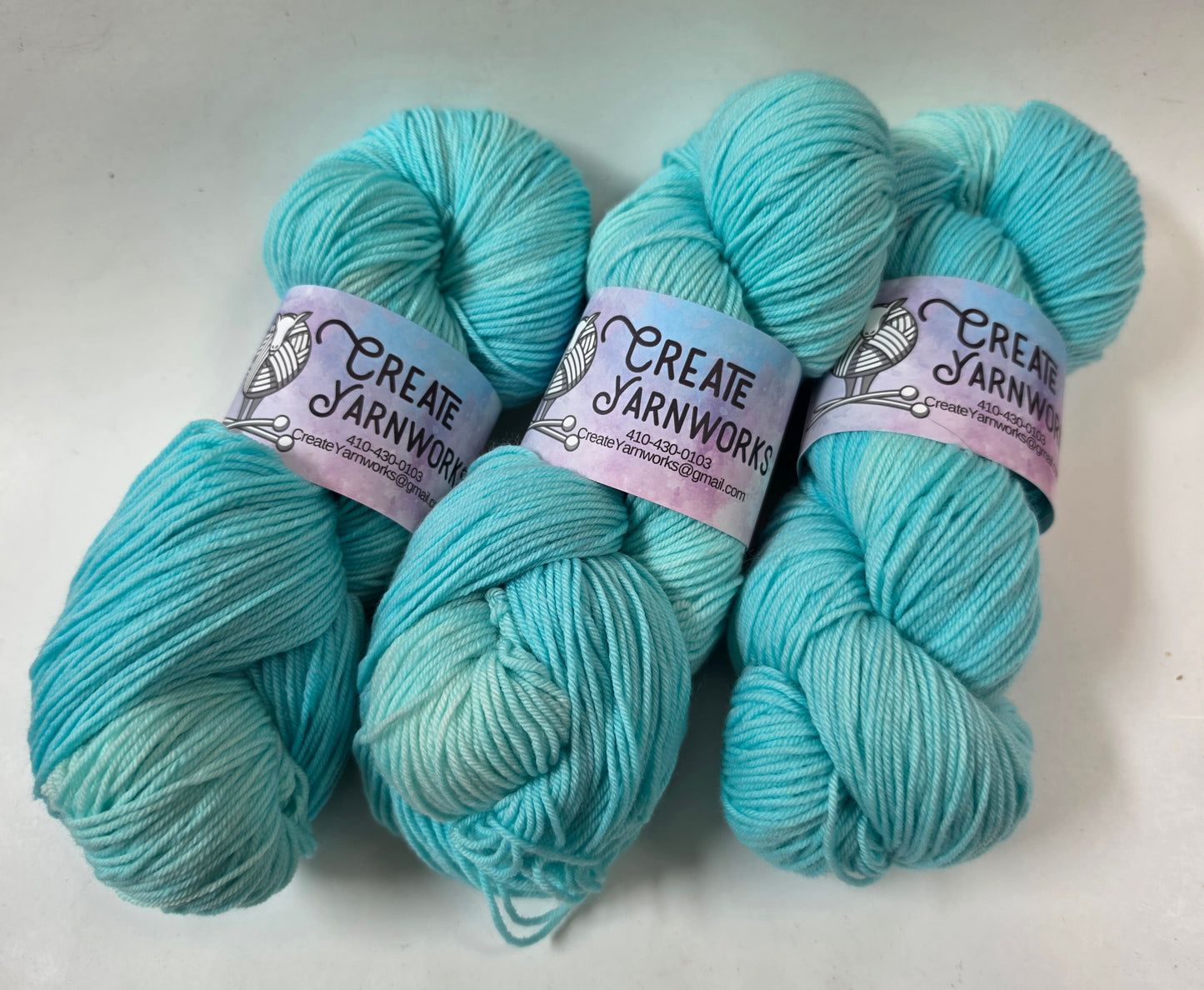Breakfast at Tiffany's in Superwash Merino/Nylon (85/15) Blend Fingering Weight Yarn