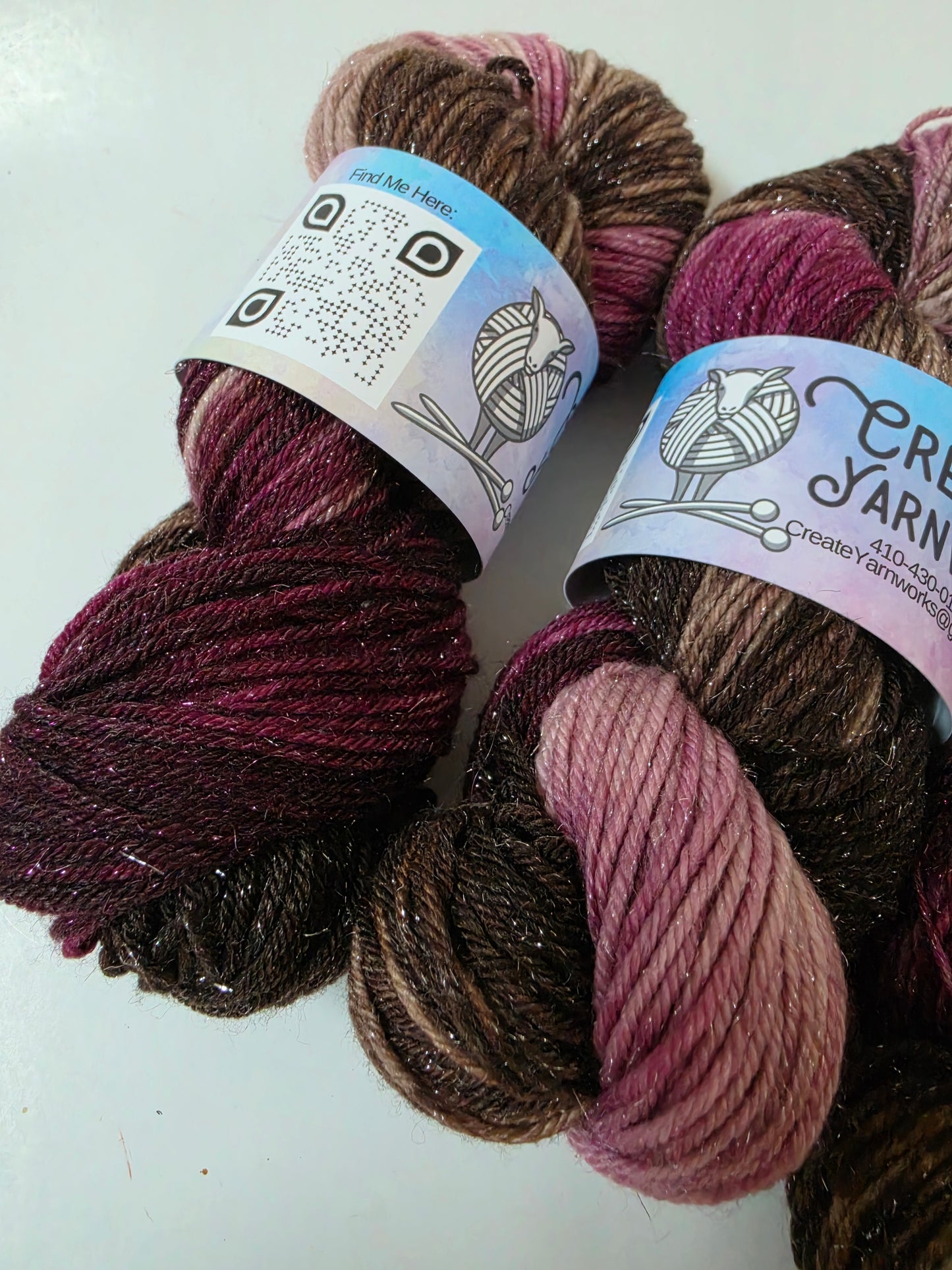 Burgundy Bark in Silver Shimmer DK Weight Yarn