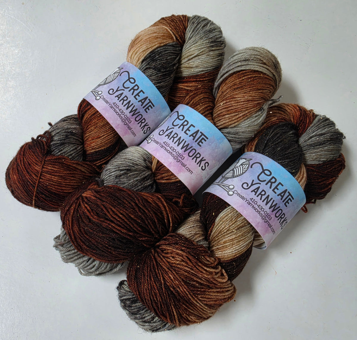 Fox in the Shadows in Gold Sparkle Superwash Merino Blend Fingering Weight Yarn